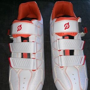 White Peloton Cycling Shoes with Cleats